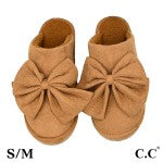 C.C. Faux Suede Bow Slippers