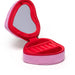 Velvet Jewelry Zip Case / Organizer - Heart Shaped w/ Bow - The Bronze Butterfly