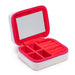 Velvet Jewelry Zip Case / Organizer - Queen of Hearts - White - The Bronze Butterfly