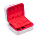 Velvet Jewelry Zip Case / Organizer - Queen of Hearts - White - The Bronze Butterfly