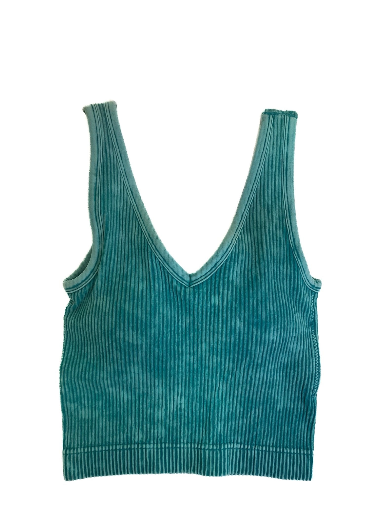Washed Ribbed Cropped Tank - The Bronze Butterfly