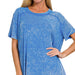 WASHED RIBBED SHORT SLEEVE BOAT - NECK Tee - The Bronze Butterfly