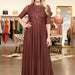 Western Brown Mesh Maxi Dress - The Bronze Butterfly