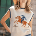 Western Cowboy Graphic Knit Top - The Bronze Butterfly