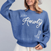 Western Howdy Embroidered Knit Sweater - The Bronze Butterfly