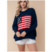 White Birch American Flag Print Lightweight Sweater - The Bronze Butterfly