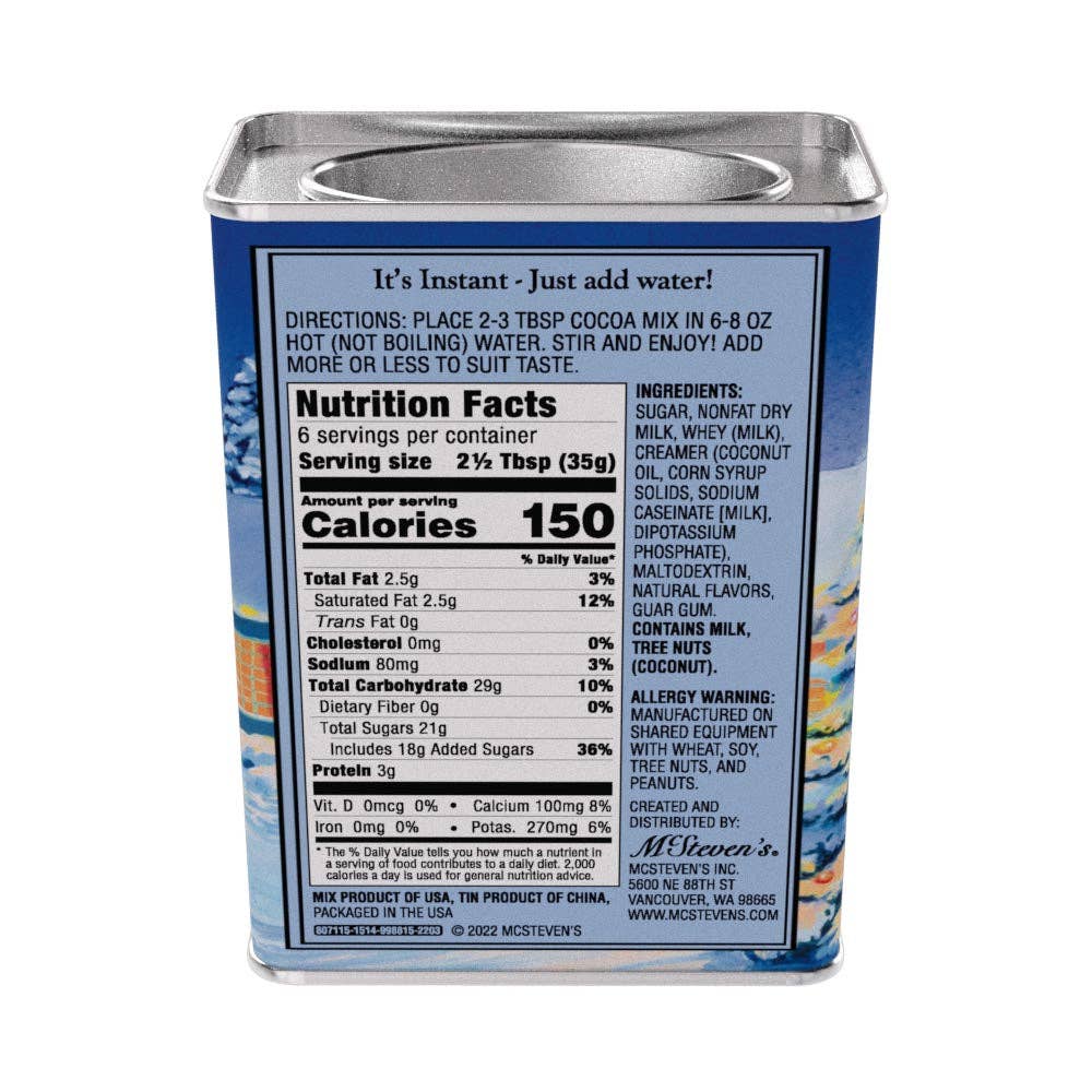 White Christmas Belgian White Hot Chocolate (8oz Tins) - The Bronze Butterfly