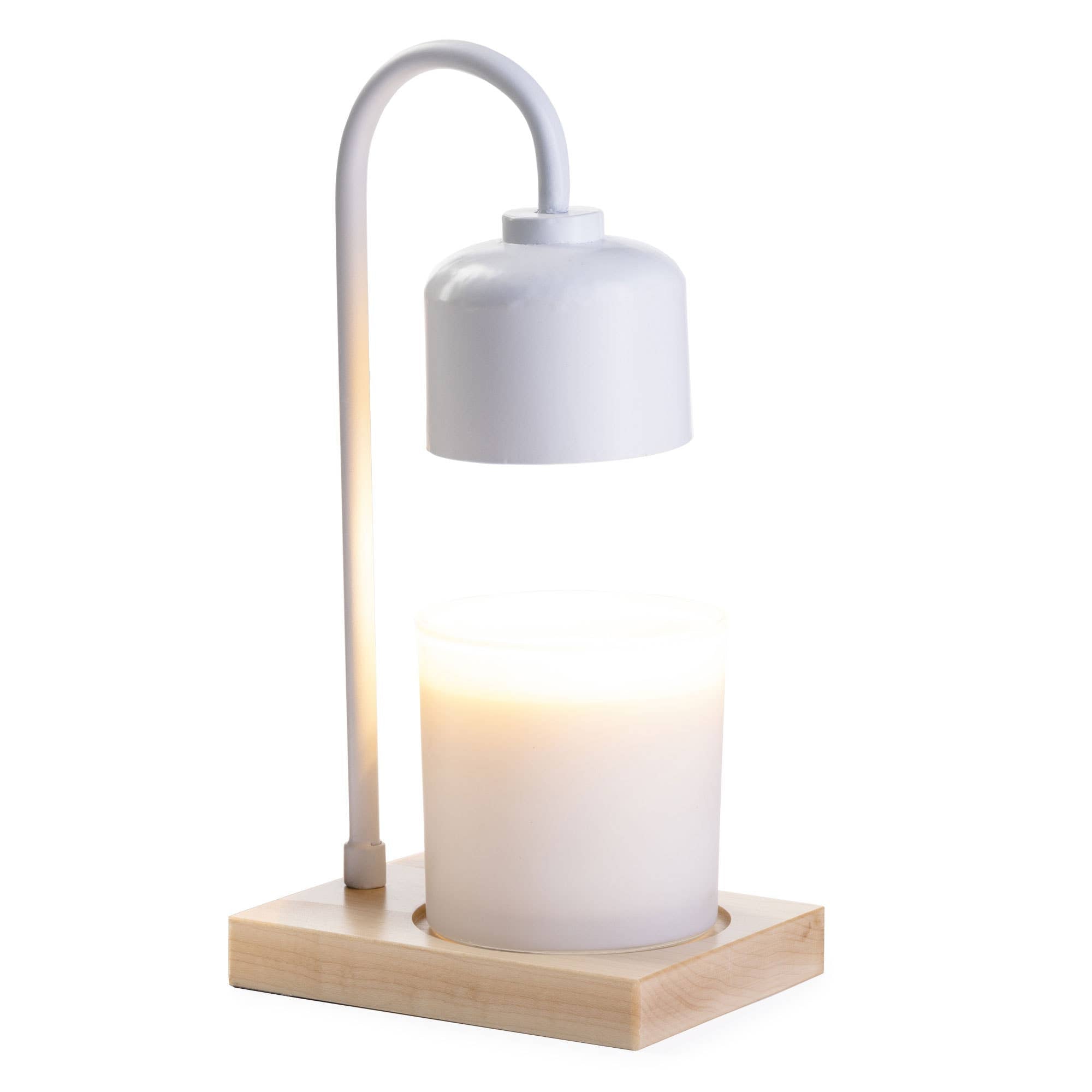 White & Wood Arched Candle Warmer Lamp - The Bronze Butterfly