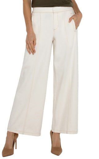 Wide Leg Trouser With Elastic Waistbank - 28.5in inseam - The Bronze Butterfly