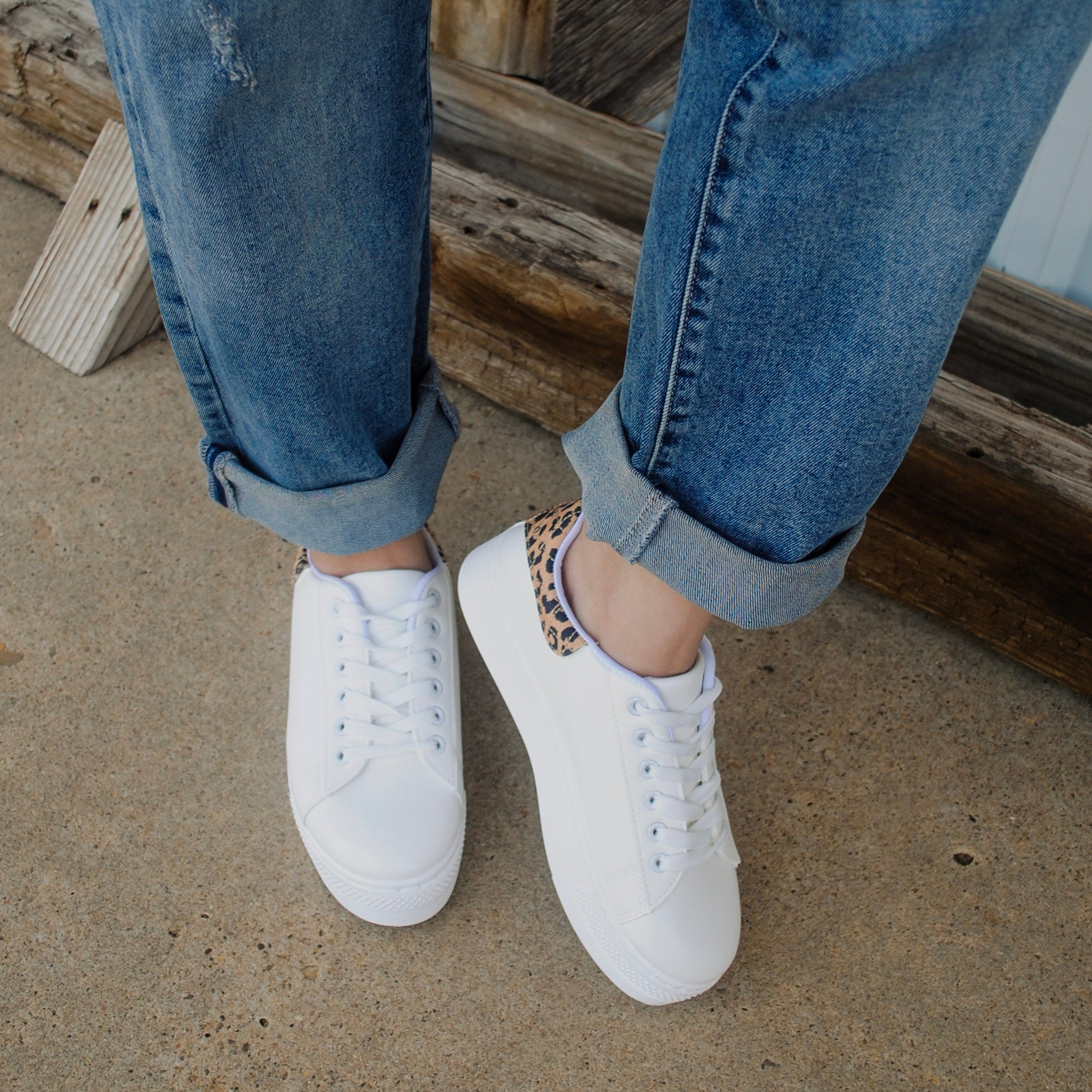 Willis White Leopard Print Sneaker - The Bronze Butterfly