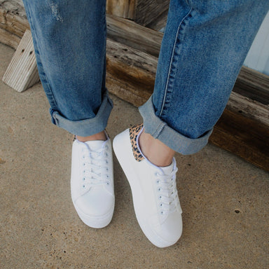 Willis White Leopard Print Sneaker - The Bronze Butterfly