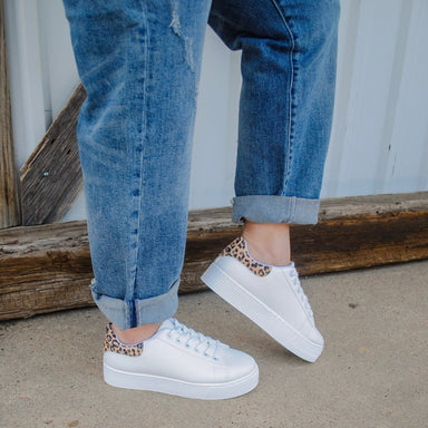 Willis White Leopard Print Sneaker - The Bronze Butterfly