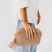 Willow Woven Faux Suede Camera Crossbody Bag | Camel - The Bronze Butterfly