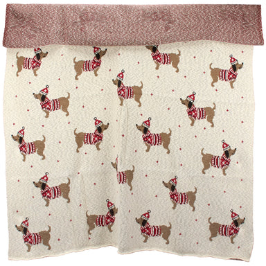 Winter Dachshund throw - The Bronze Butterfly