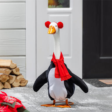 Winter Penguin Porch Goose Outfit | Giddy the Goose - The Bronze Butterfly
