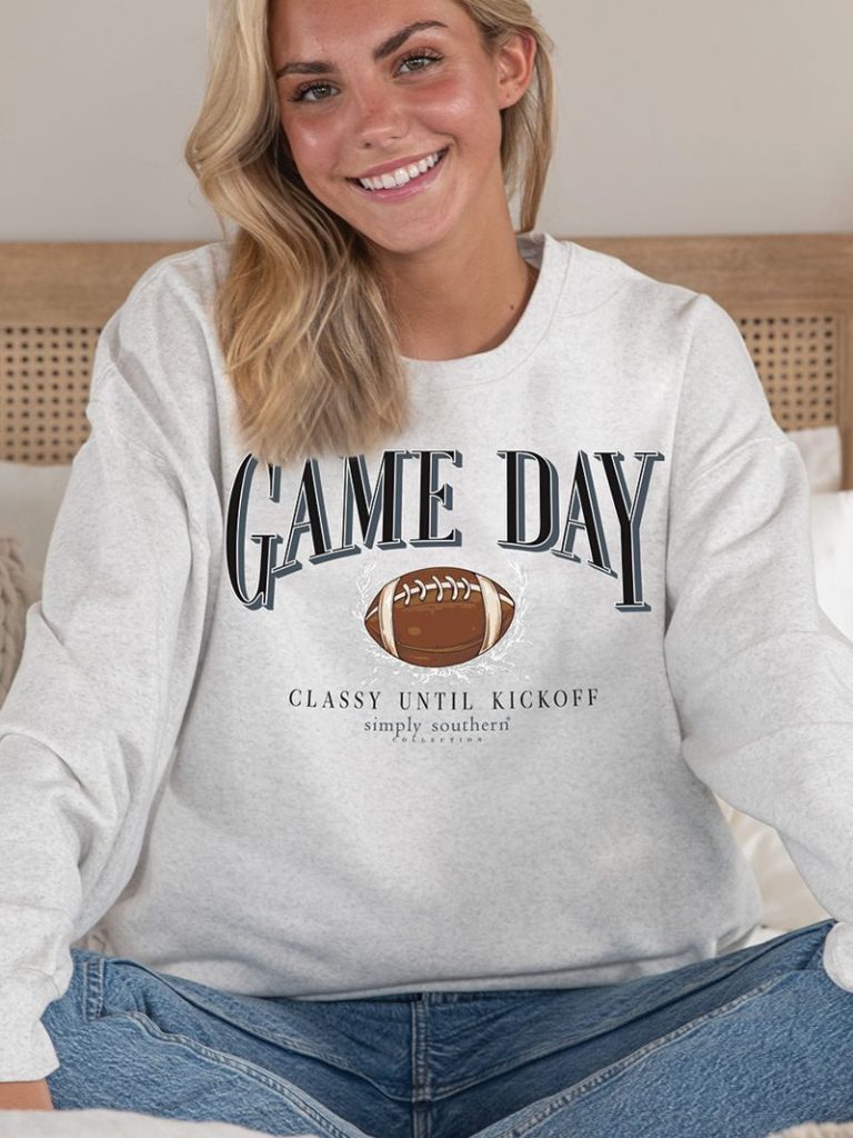 Classy until kickoff Simply Southern Sweatshirt