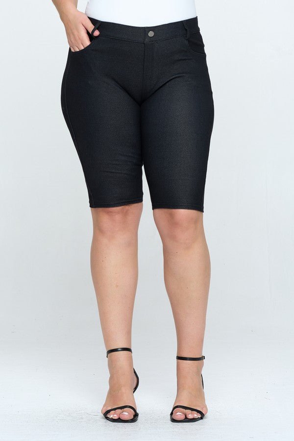 Women's 5 Pocket Classic Bermuda Shorts - Plus Size - The Bronze Butterfly