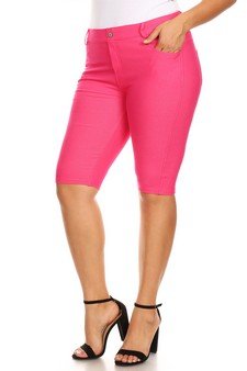 Women's 5 Pocket Classic Bermuda Shorts - Plus Size - The Bronze Butterfly