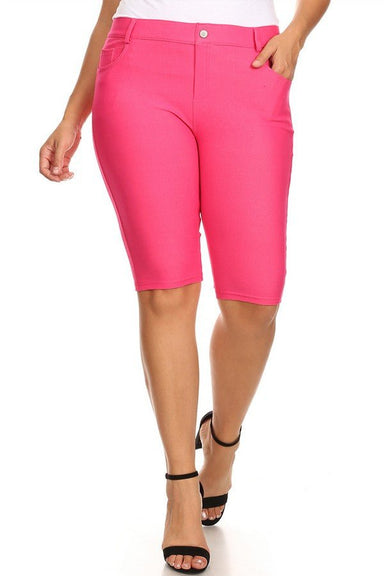 Women's 5 Pocket Classic Bermuda Shorts - Plus Size - The Bronze Butterfly