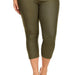 Women's Classic Solid Capri Jeggings - Plus Size - The Bronze Butterfly