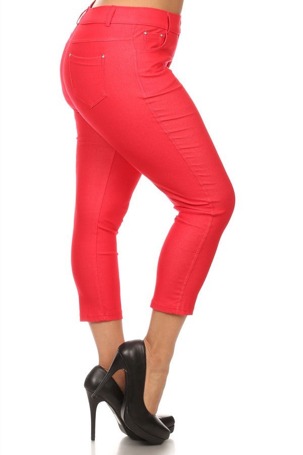 Women's Cotton - Blend 5 - Pocket Skinny Capri Jeggings (XL only) - The Bronze Butterfly