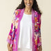 Women's Habitat Viscose Rayon Beach Mix Kimono Cover Up Fuchsia - The Bronze Butterfly
