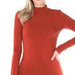 Women's Mock Neck Soft Cotton Long Sleeve Top - The Bronze Butterfly
