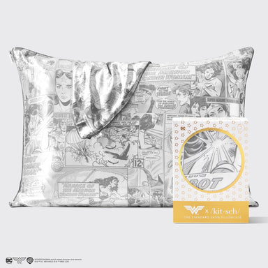 Wonder Woman x kitsch Satin Pillowcase - Comic Print - The Bronze Butterfly
