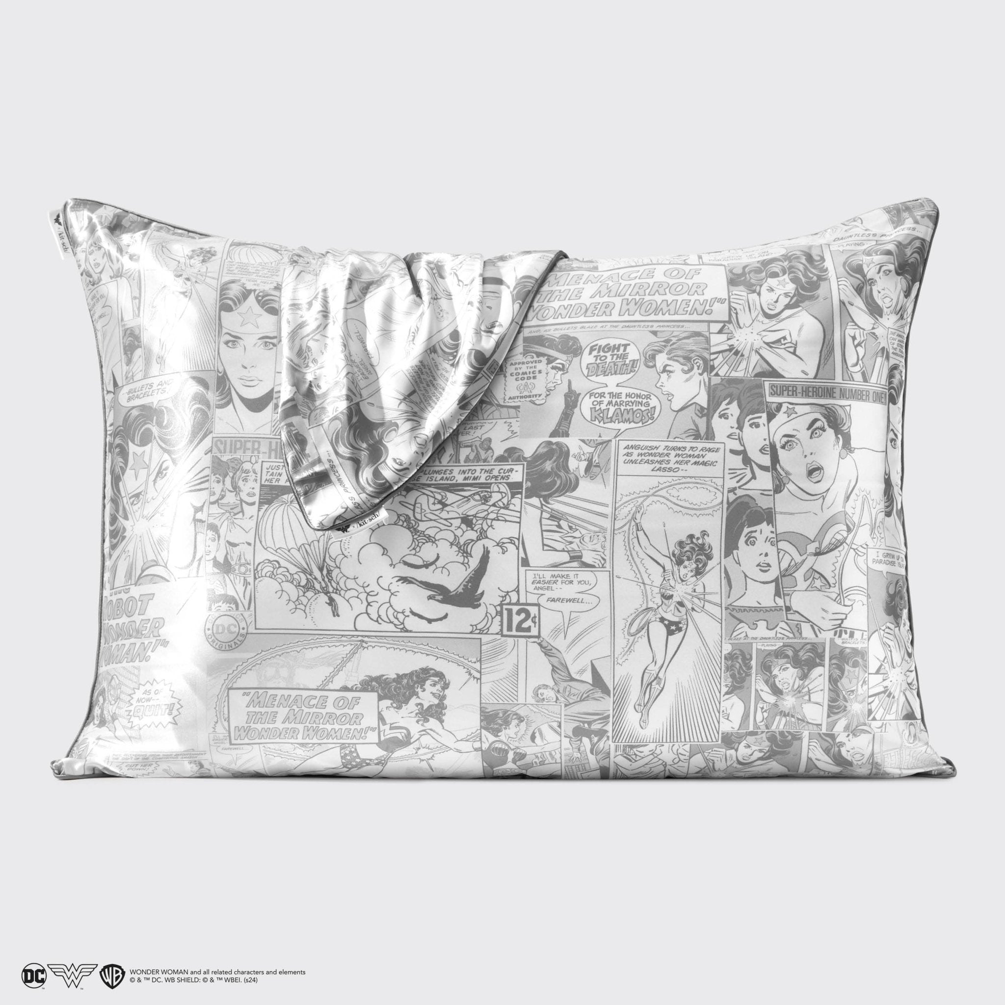 Wonder Woman x kitsch Satin Pillowcase - Comic Print - The Bronze Butterfly