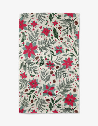 Woodland Poinsettia Tea Towel - The Bronze Butterfly