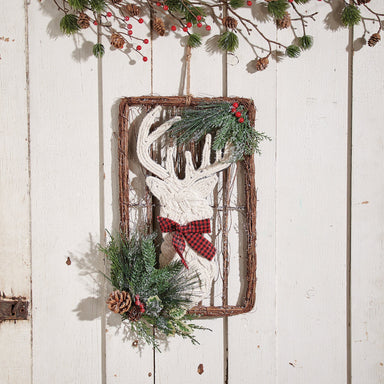 WOVEN DEER AND GREENS WALL DECOR - The Bronze Butterfly