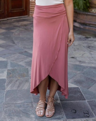 Wrap High - Low Maxi Skirt - The Bronze Butterfly