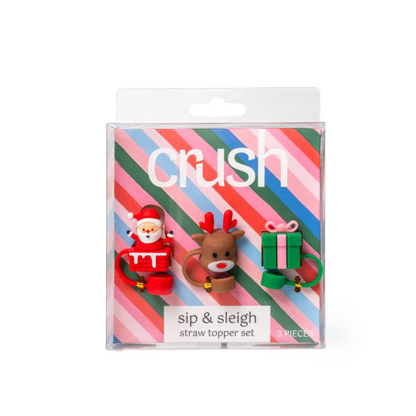 Crush Christmas Sip & Sleigh Straw Topper Set