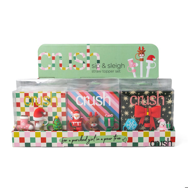 Crush Christmas Sip & Sleigh Straw Topper Set
