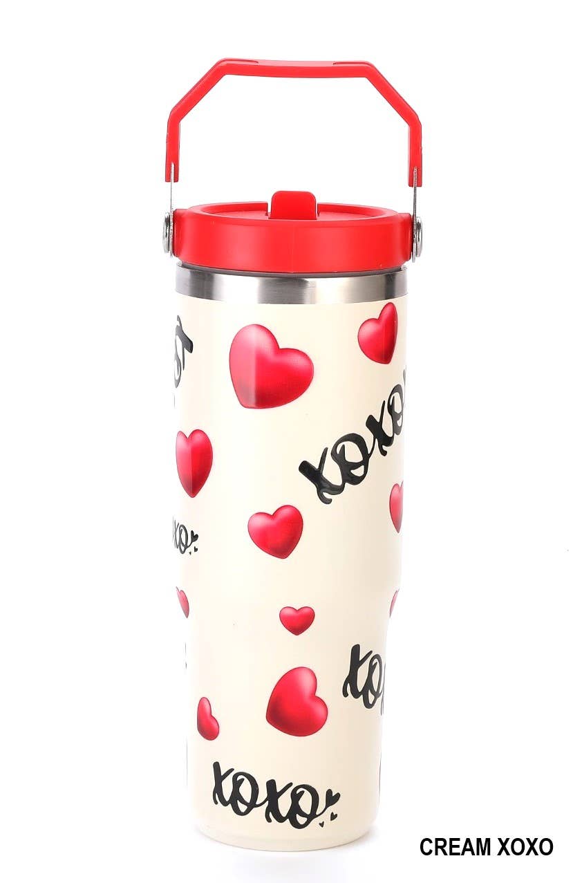 XOXO Heart tumbler 30 oz - The Bronze Butterfly