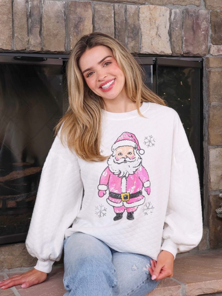 Simply Southern Crew Holiday sweatshirt.