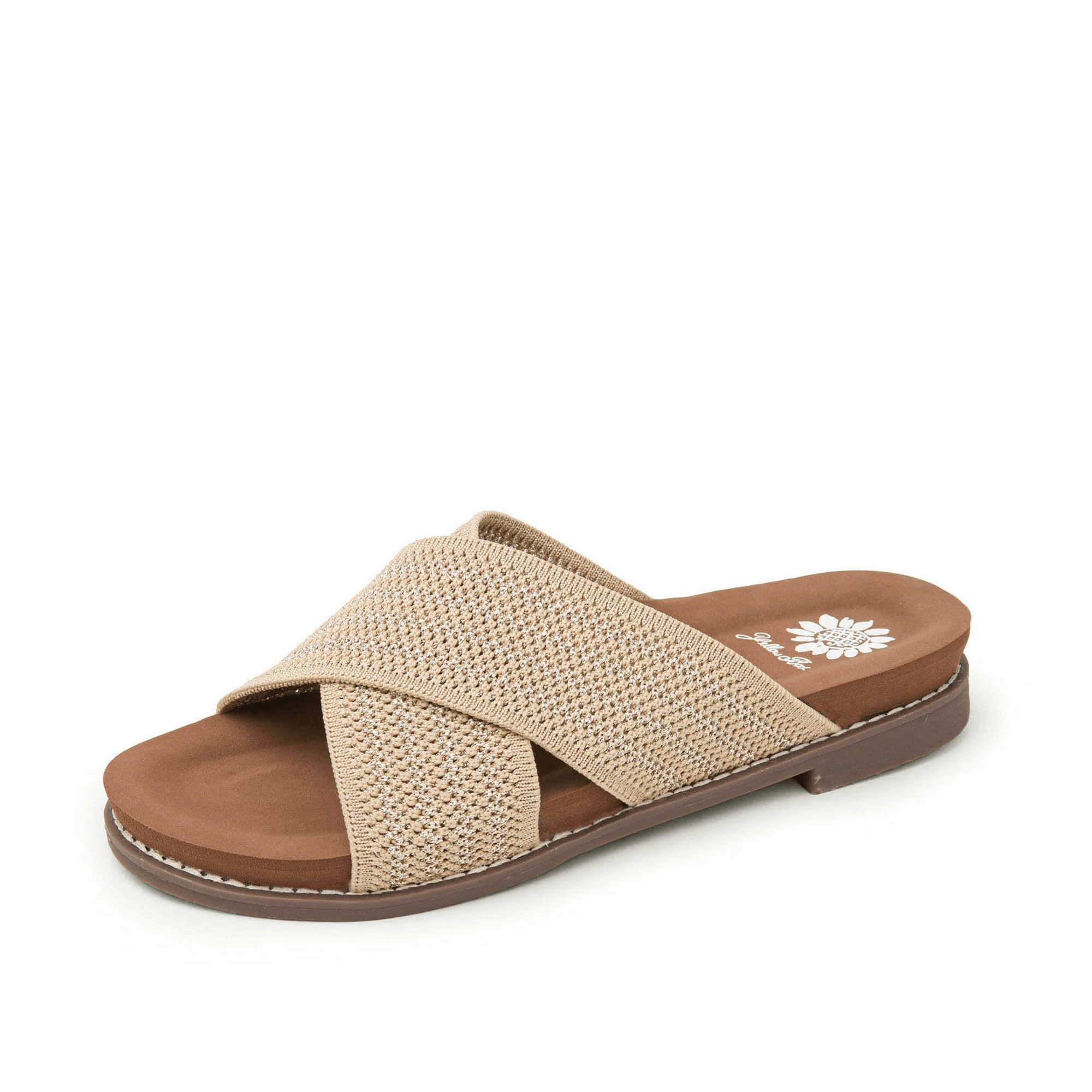 Yellow Box "Kable" Woven Cross Strap Slide Sandals - The Bronze Butterfly