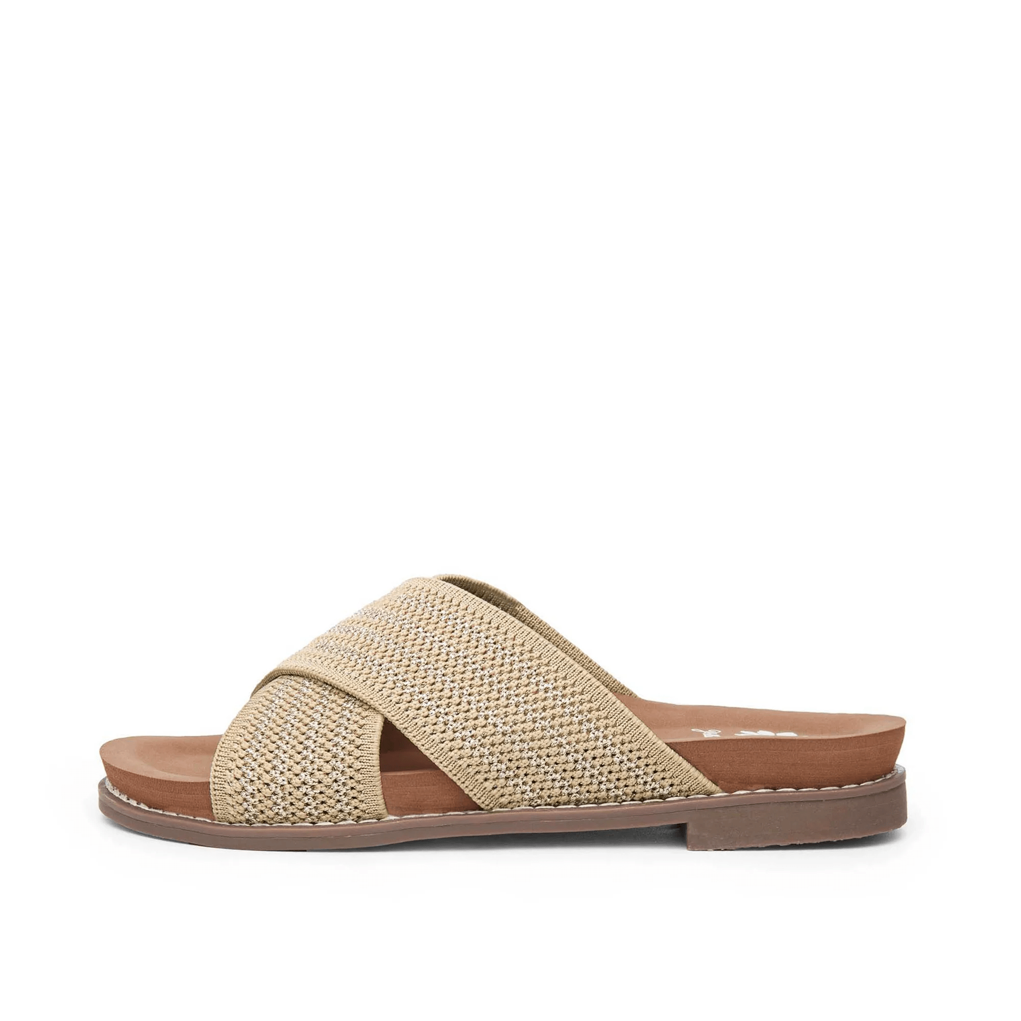 Yellow Box "Kable" Woven Cross Strap Slide Sandals - The Bronze Butterfly