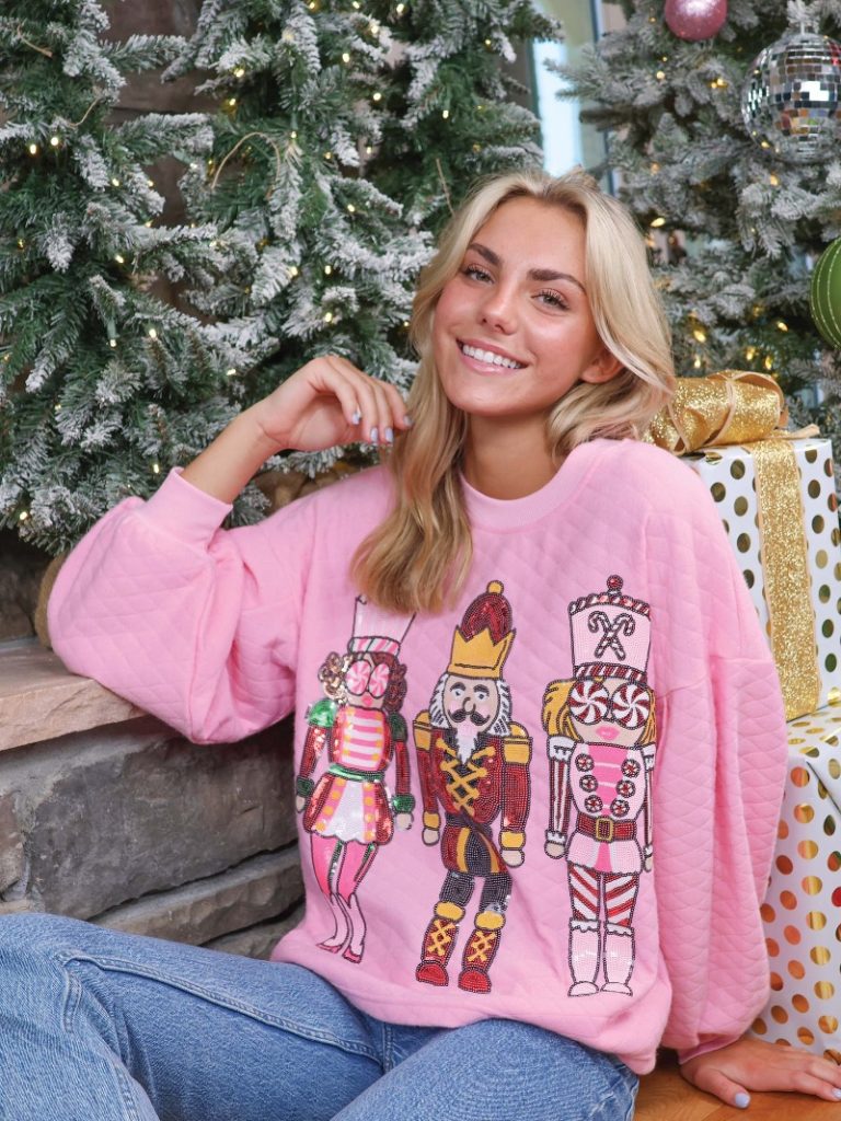 Simply Southern Crew Holiday sweatshirt.