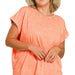 Zenana Crinkle Washed Round Neck Folded Short Sleeve Plus Size - The Bronze Butterfly