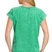 Zenana Crinkle Washed Round Neck Folded Short Sleeve Tee - The Bronze Butterfly