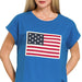 Zenana Round Neck Short Sleeve American Flag T-Shirt - The Bronze Butterfly