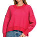 Zenana Two-Tone Exposed Seam Sweater - The Bronze Butterfly
