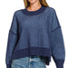 Zenana Two-Tone Exposed Seam Sweater - The Bronze Butterfly