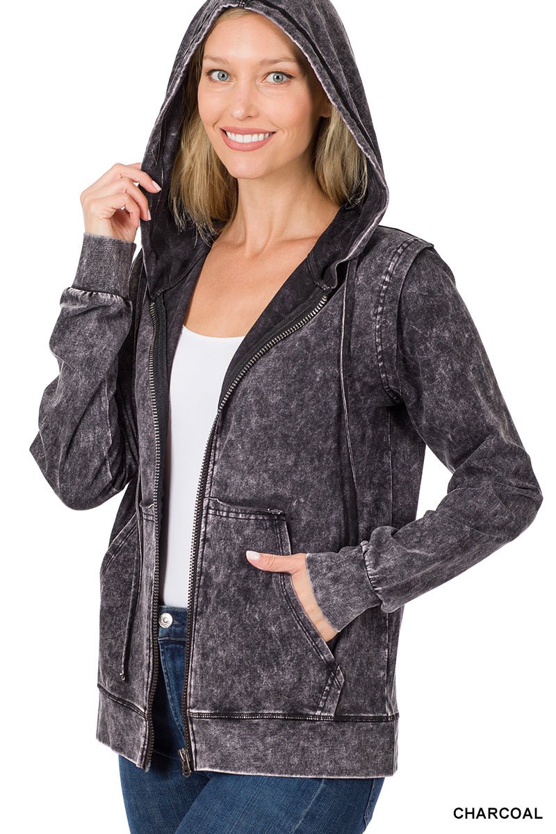 Zenana Zip Up Hoodie - The Bronze Butterfly