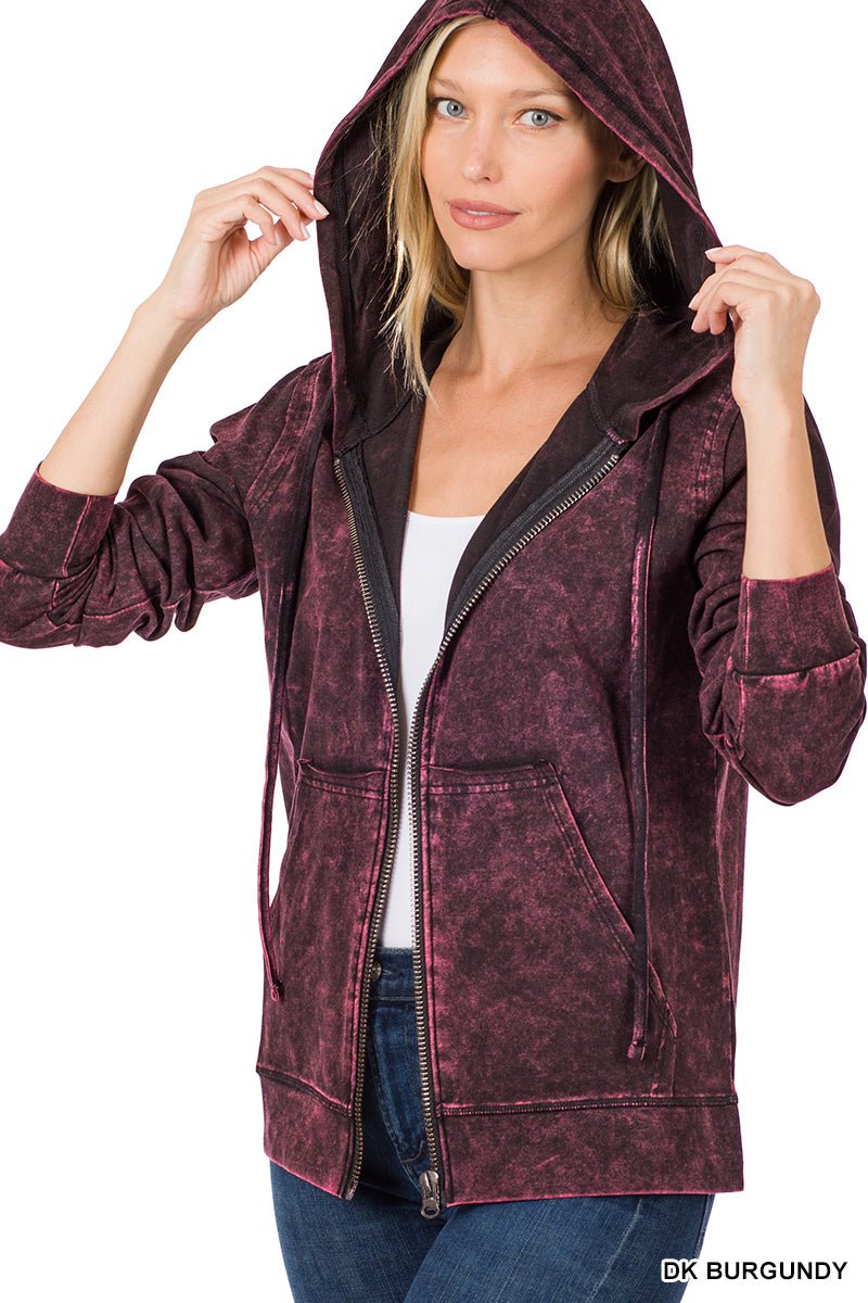 Zenana Zip Up Hoodie - The Bronze Butterfly