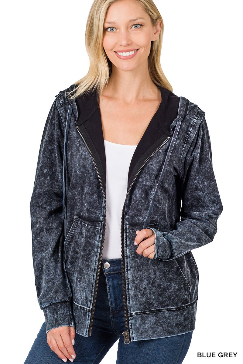 Zenana Zip Up Hoodie - The Bronze Butterfly