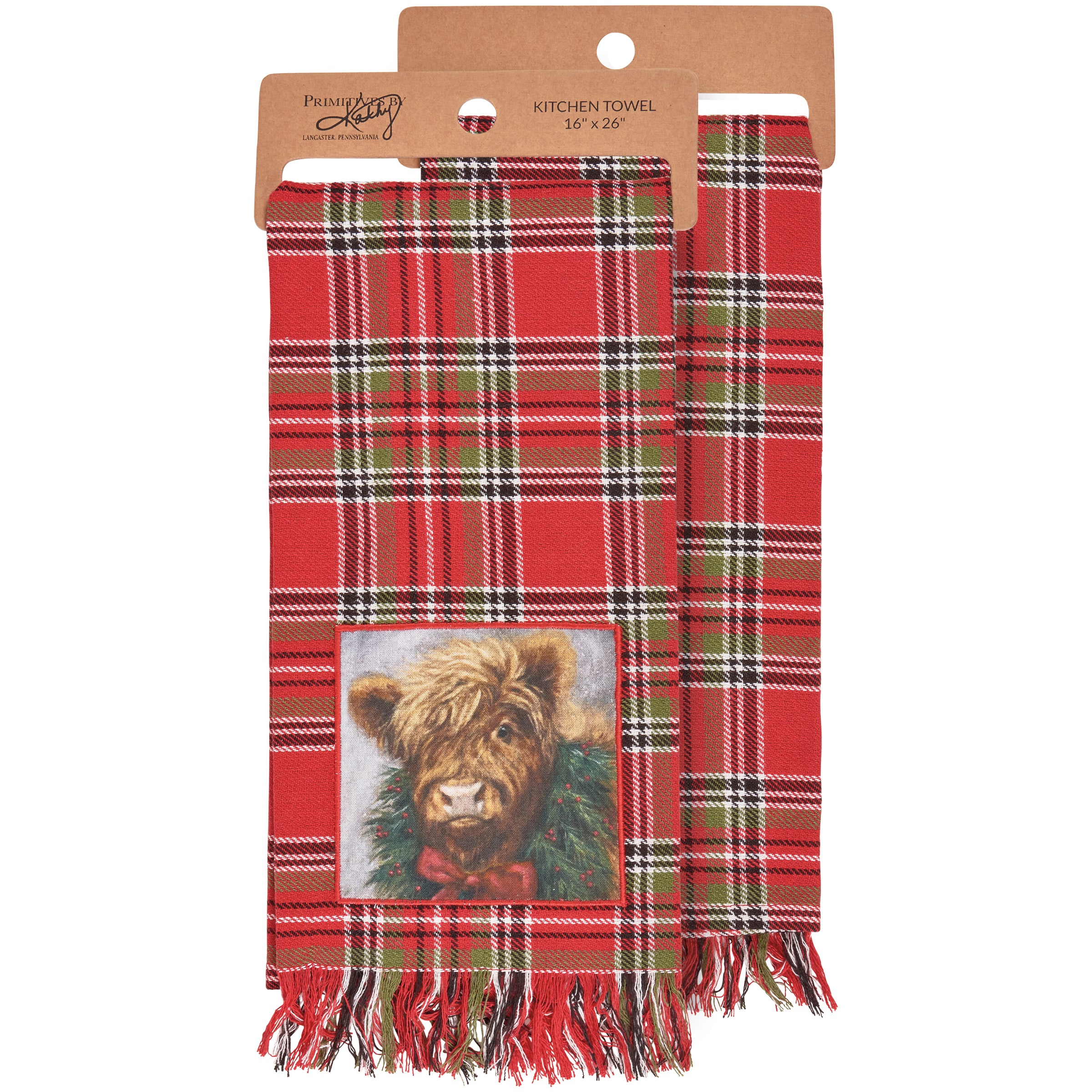 Highland Cow Christmas Kitchen Towel