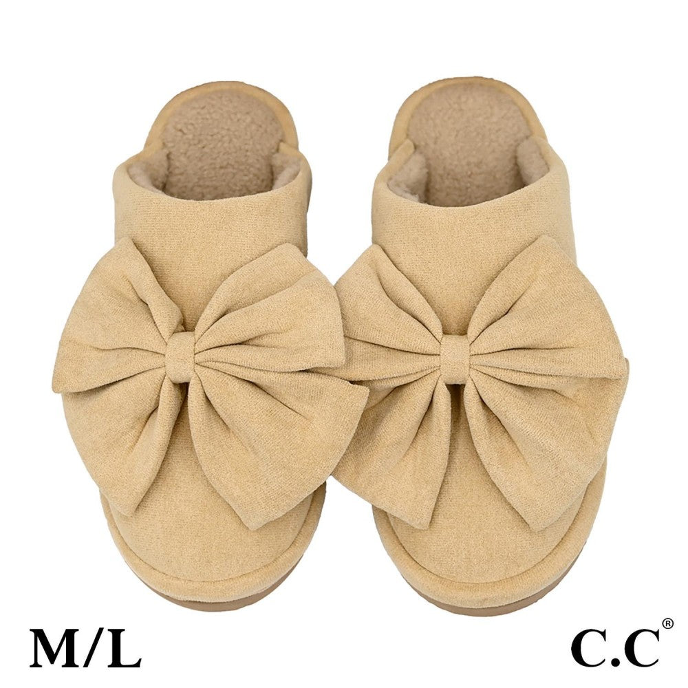 C.C. Faux Suede Bow Slippers