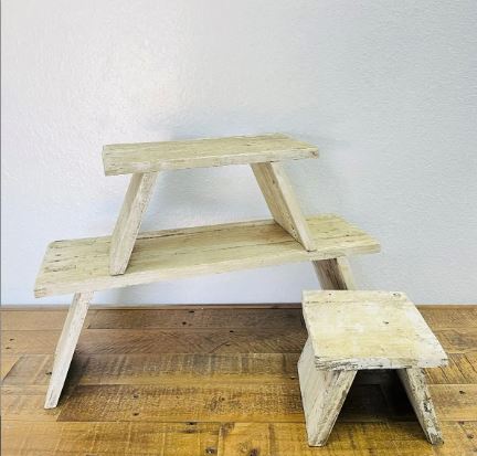 Natural Wood Stands 3pc Set